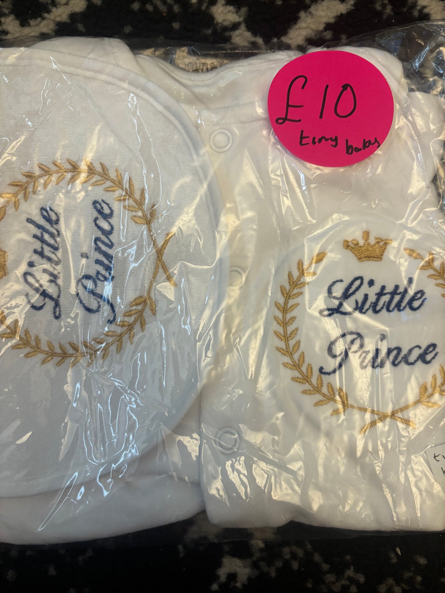 Little Prince Babygrow & Bib set TINY BABY