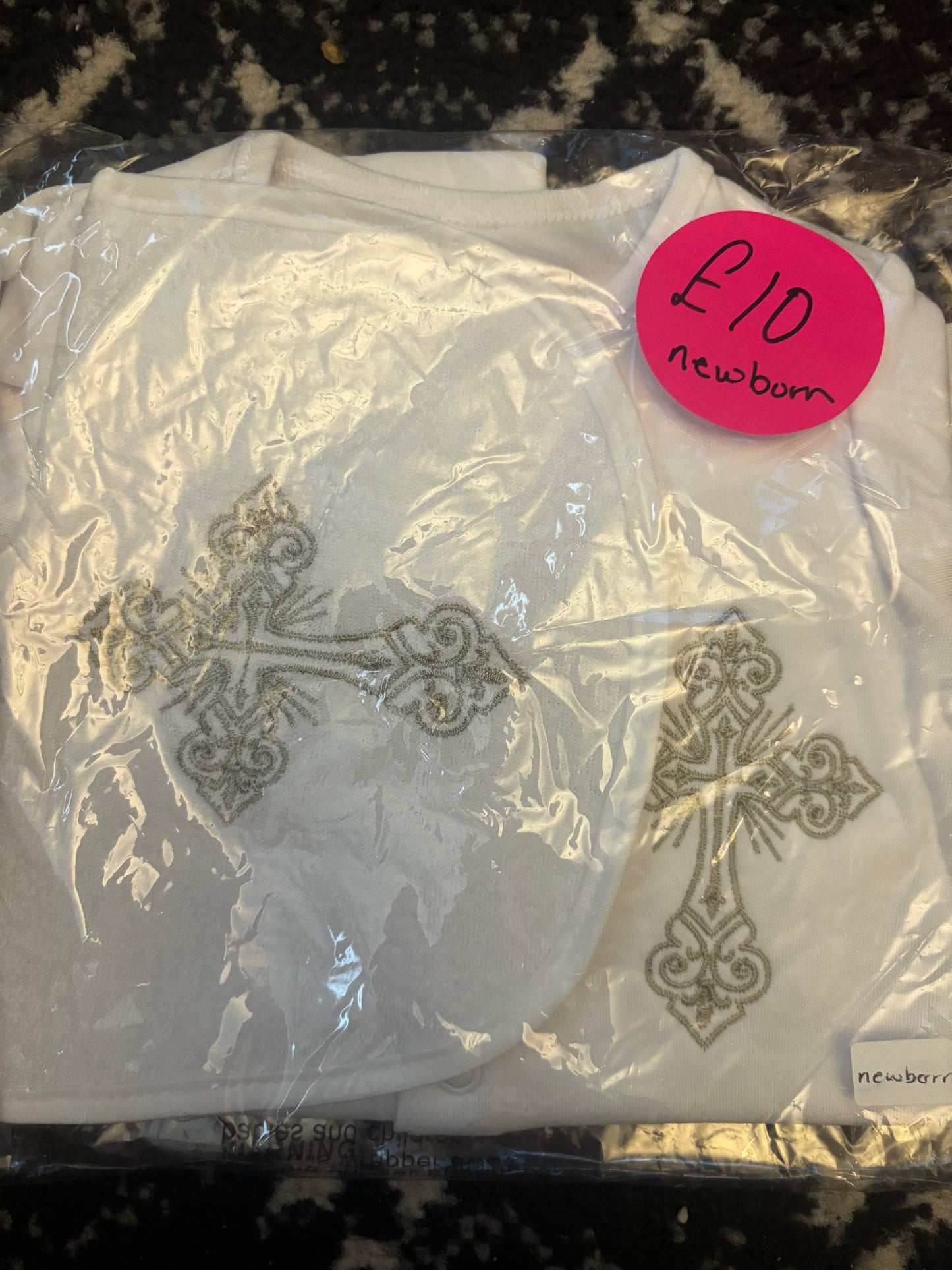 Cross Babygrow & Bib Set NEWBORN