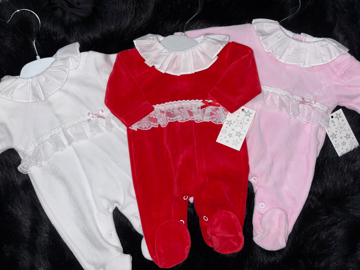 Velour Frilled Babygrow