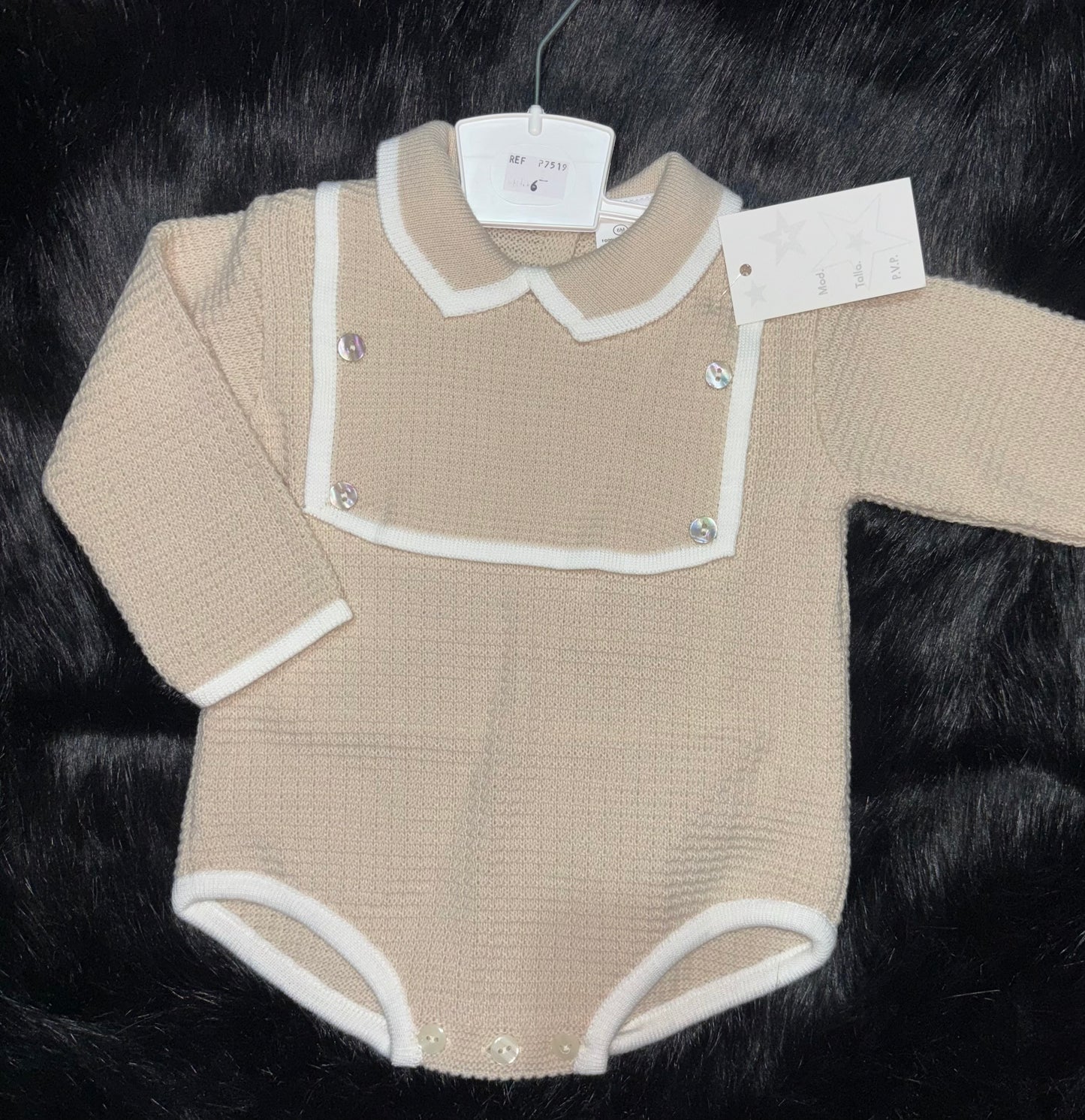 Long Sleeve Collared Knit Romper