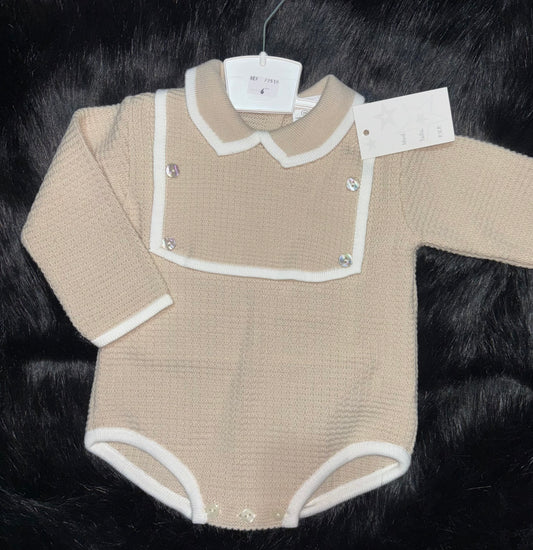 Long Sleeve Collared Knit Romper