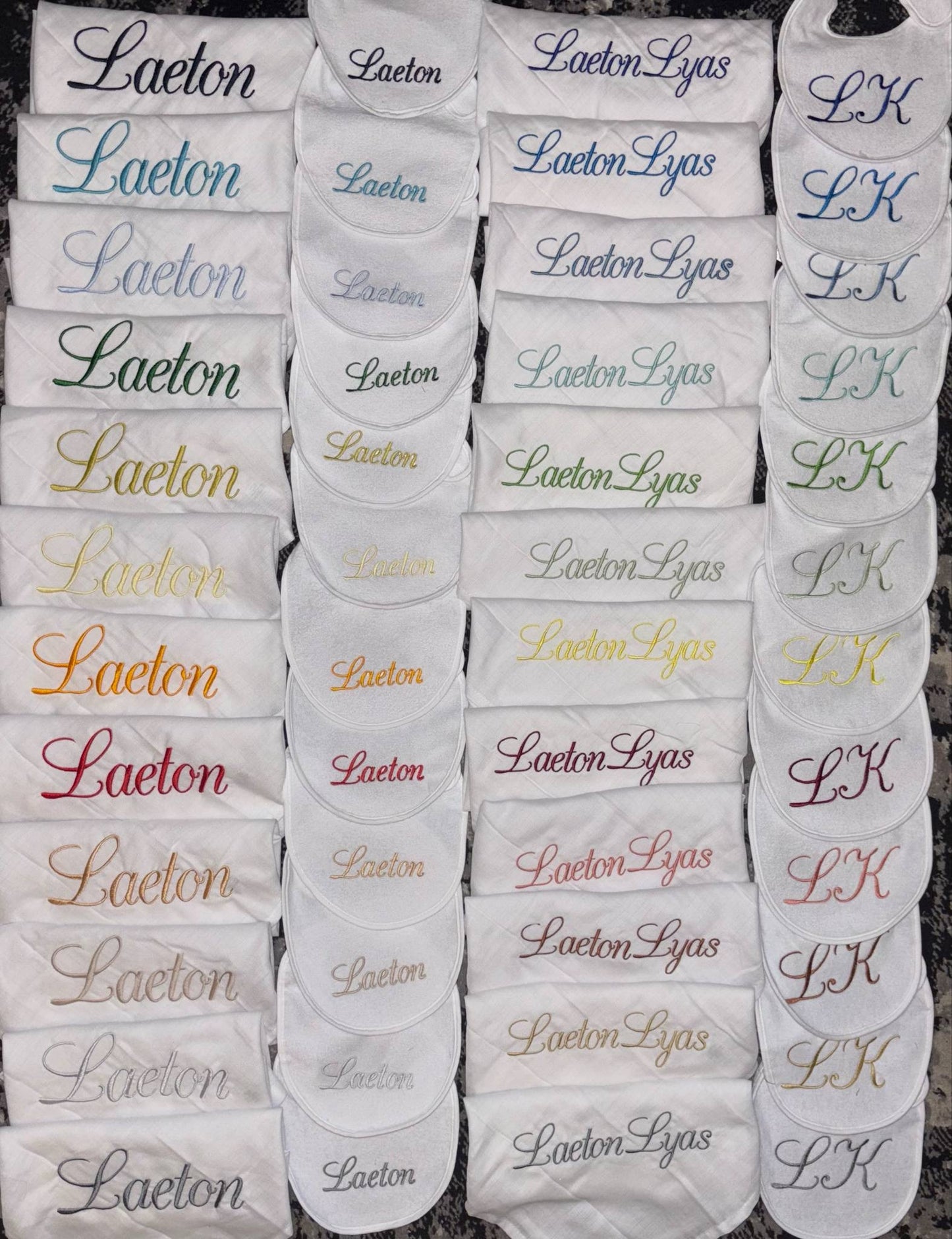 Set of 24 Personalised Bibs & Muslins