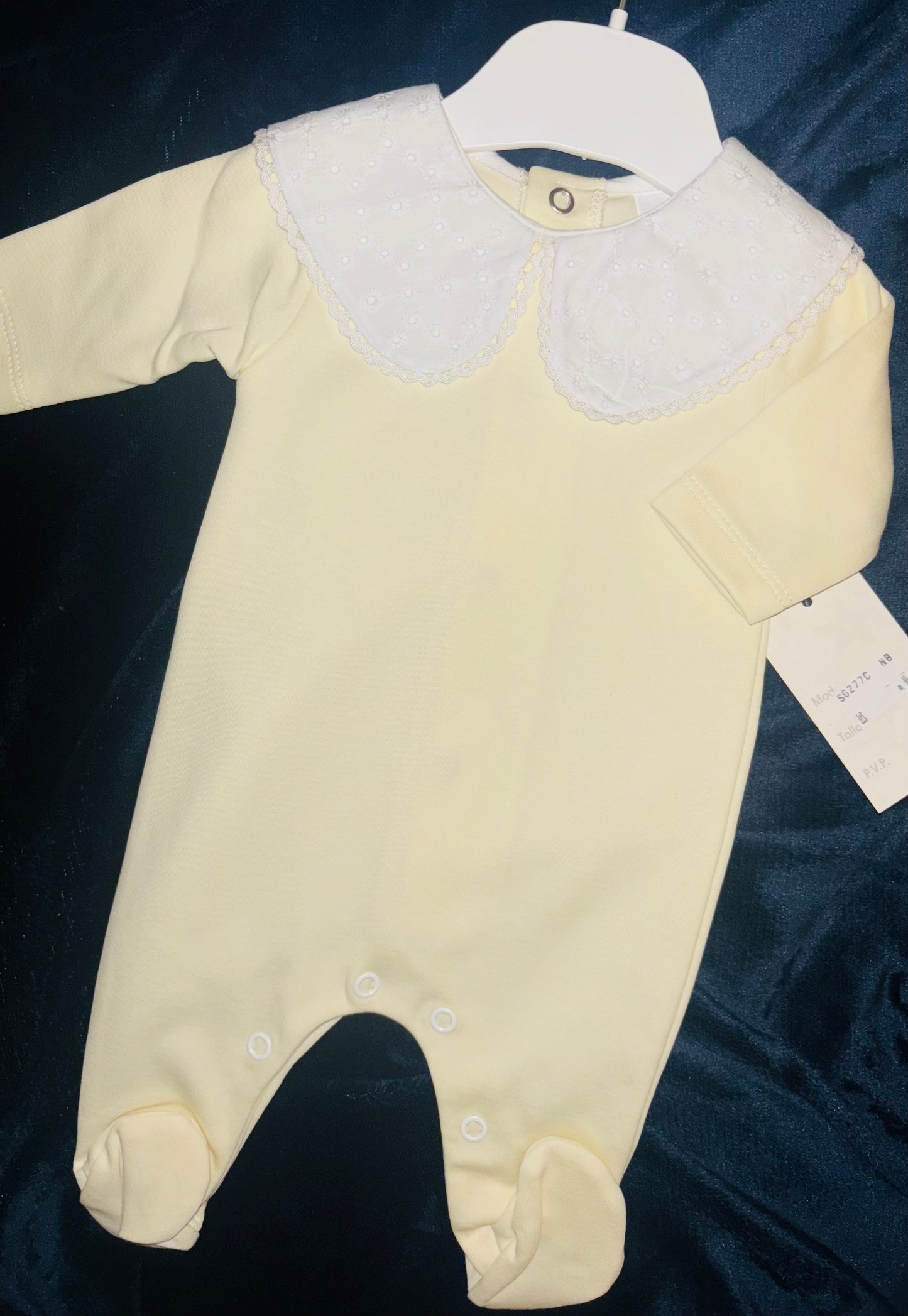 Eyelet Embroidery Collared Babygrow