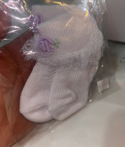 5x Embroidered Rose Socks Bundle