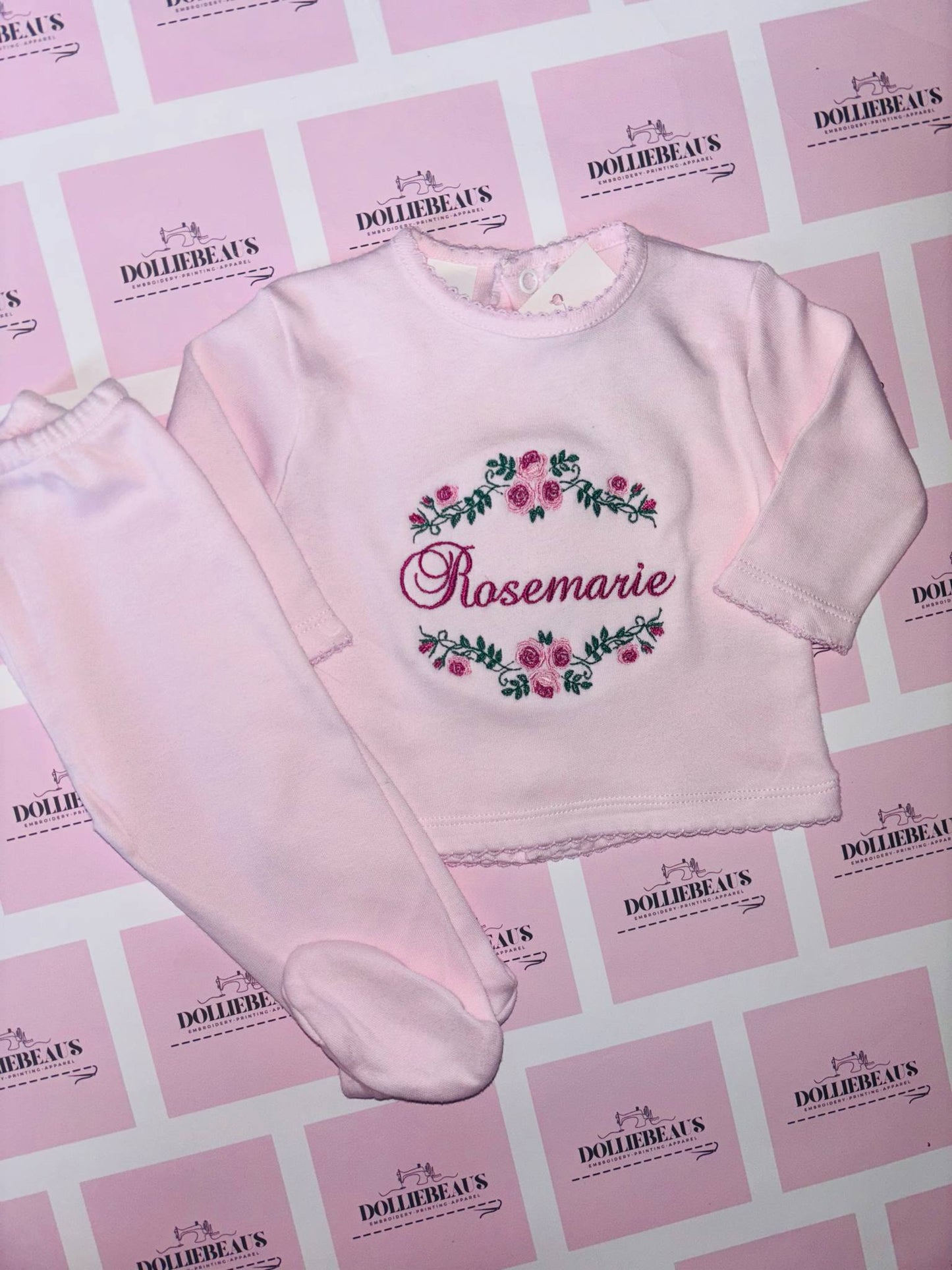 Dollie Beaus Rose Frame Personalised 2pc Set