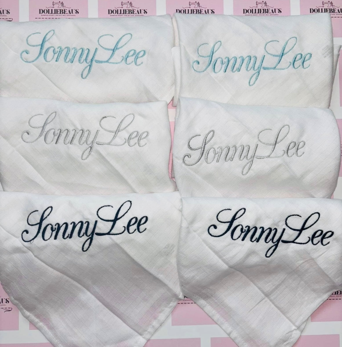 Set of 6 - Personalised Muslin Cloths