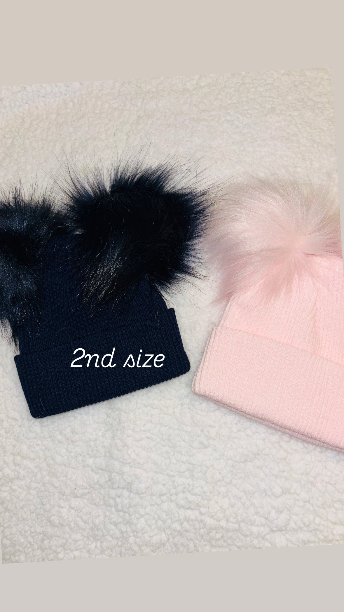 Double Pom Pom Kinder Hats