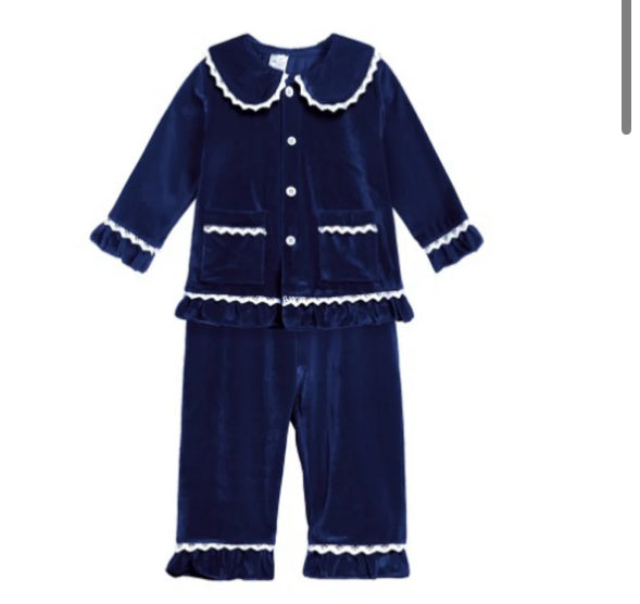 Velour Christmas Girls Evening Pyjamas - PREORDER