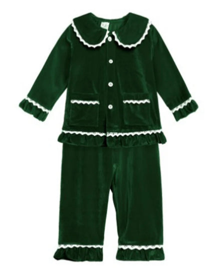 Velour Christmas Girls Evening Pyjamas - PREORDER