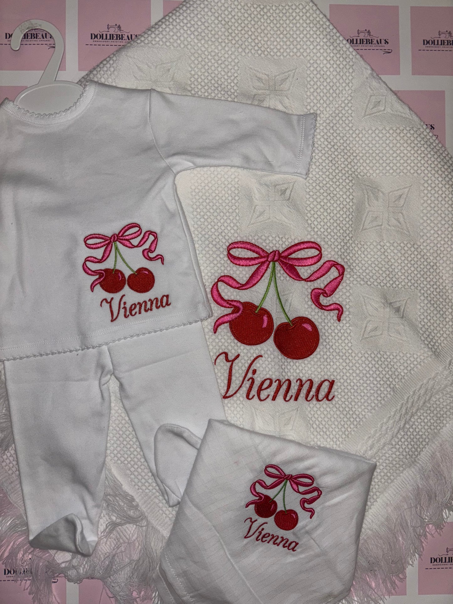 Cherry Bow 2pc Outfit Sets