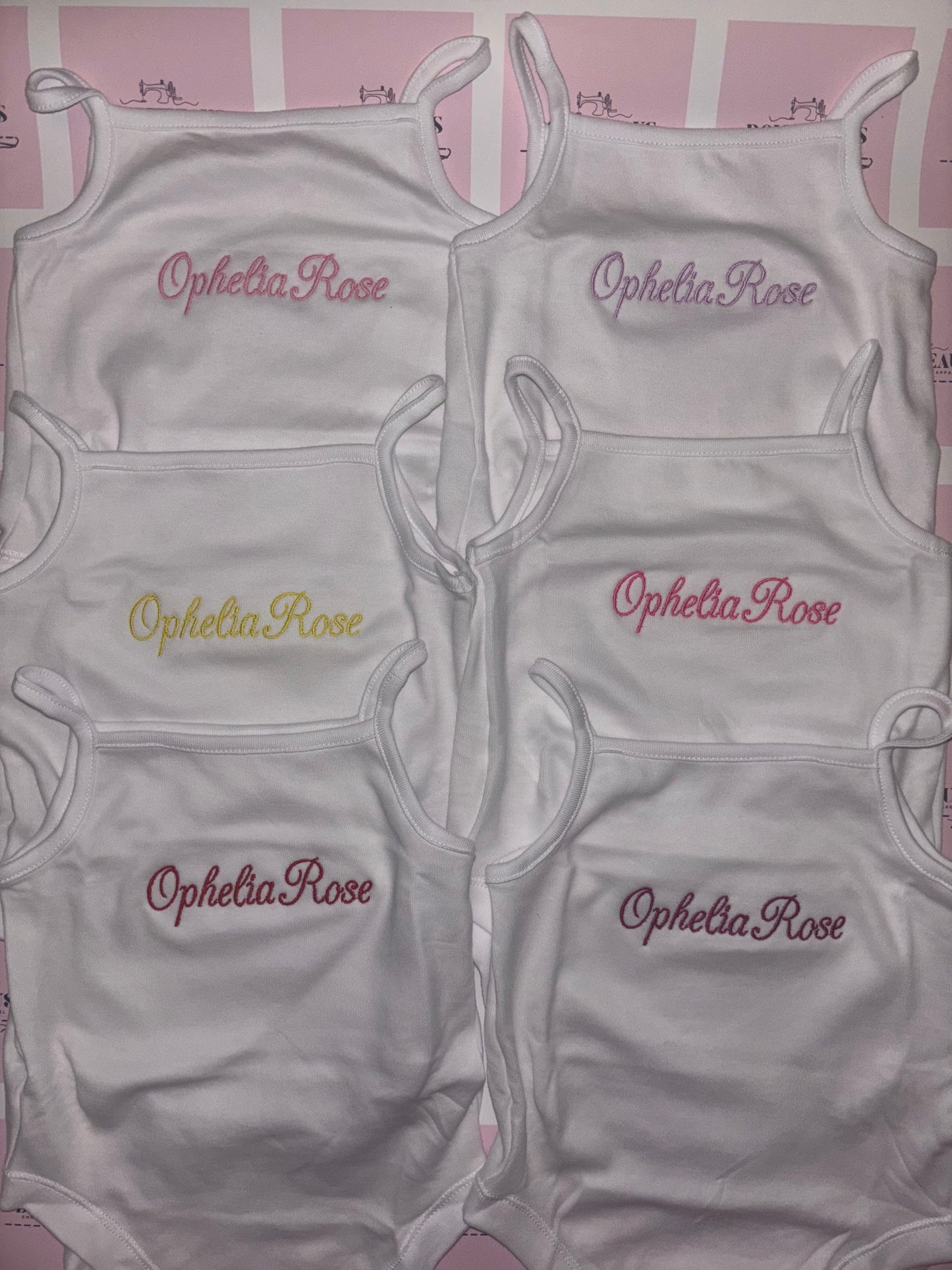Set of 5 Personalised Name Vests - 4 styles