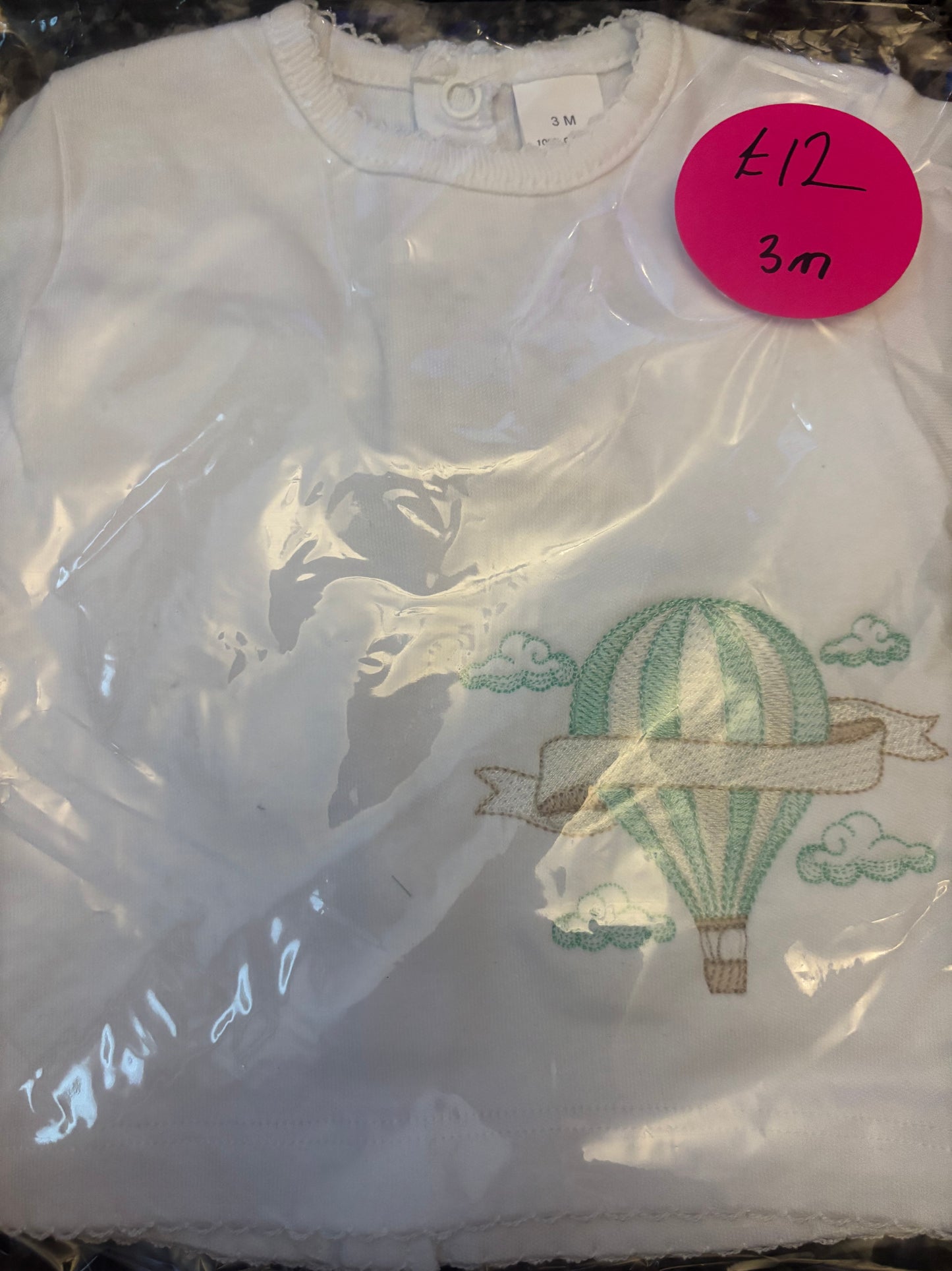 White 2pc outfit with Mint air balloon 3M