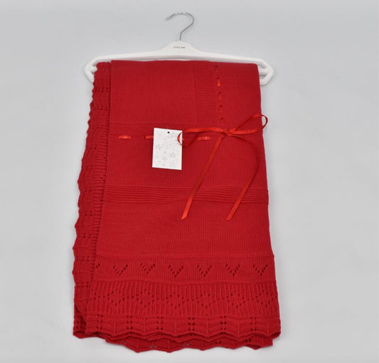 Red Scalloped Edge Shawl - includes name personalisation