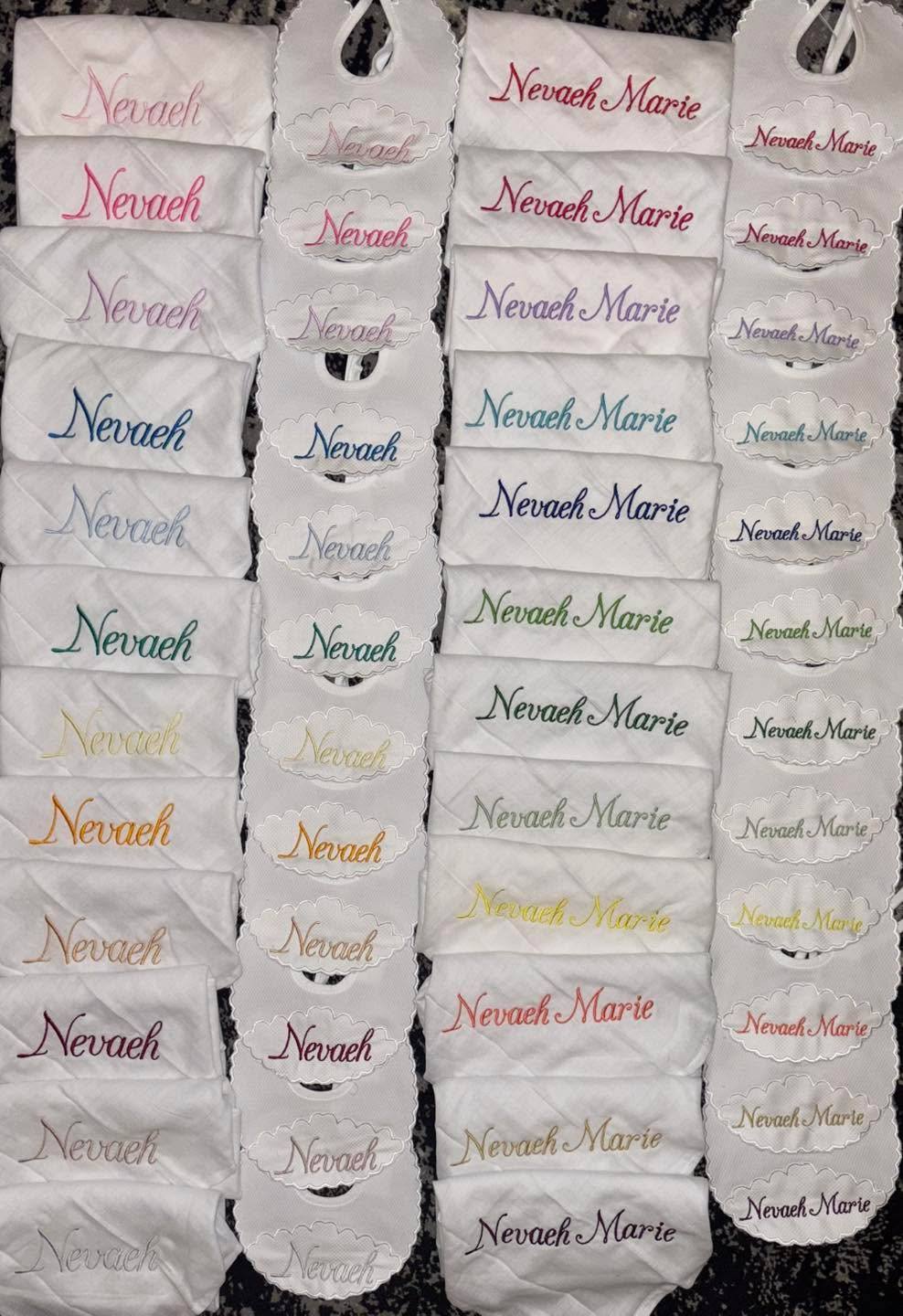 Dollie Beaus Personalised Bibs & Muslins - Set of 4