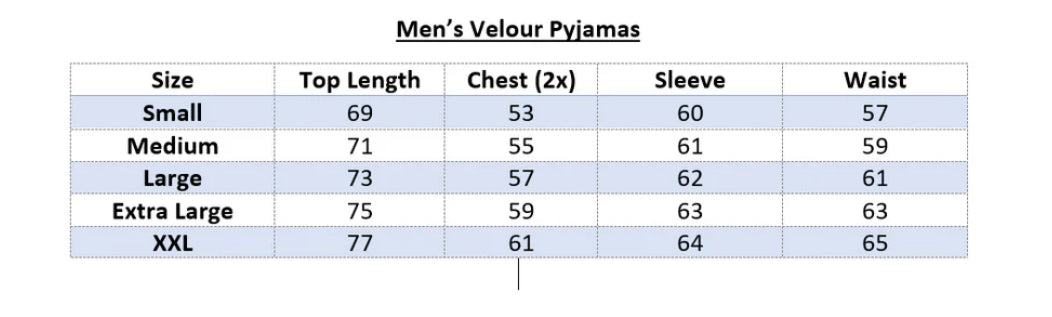 Velour Christmas Men’s Evening Pyjamas - PREORDER
