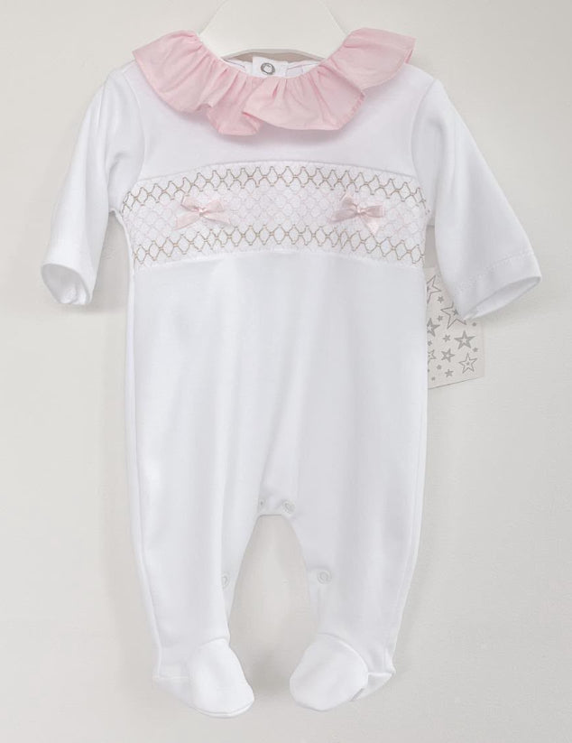 Frill Neck Smock Babygrow