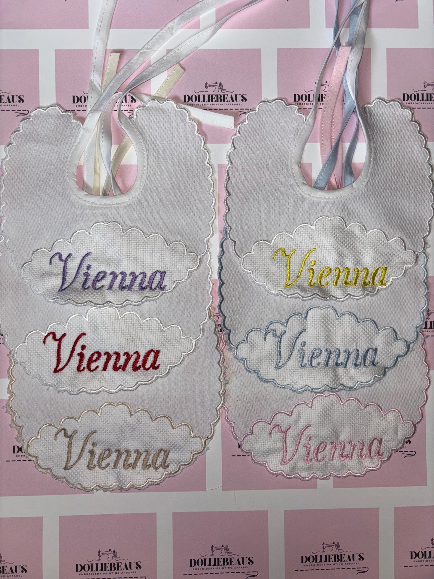 Dollie Beaus Personalised Bibs & Muslins - Set of 4