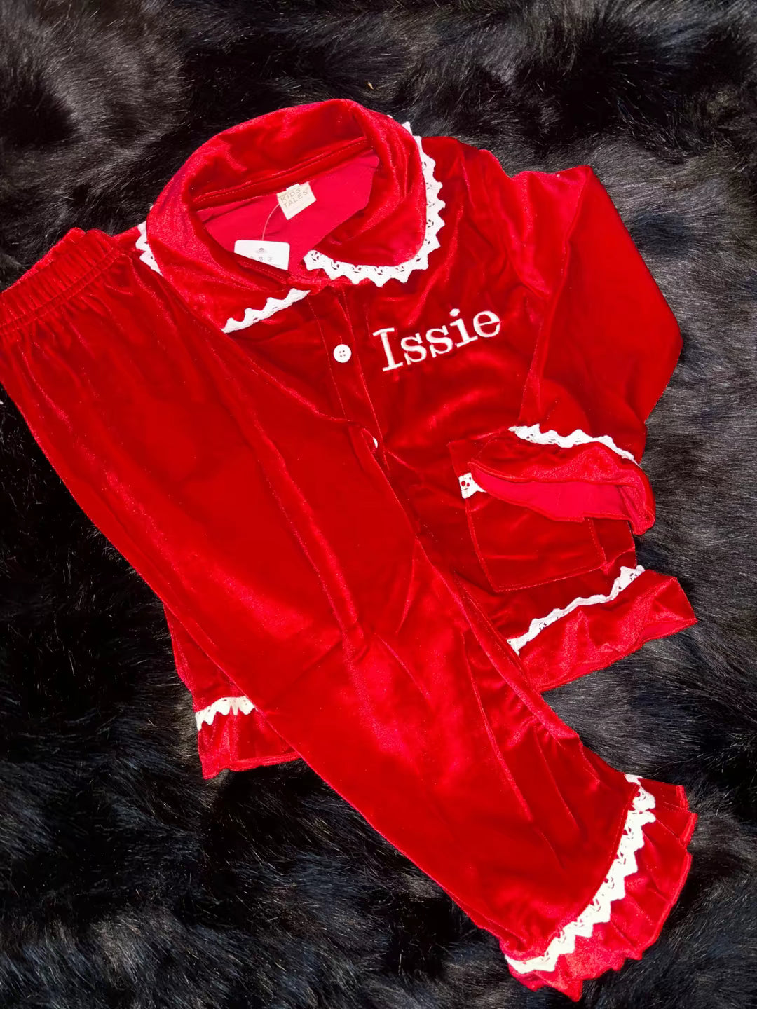 Velour Christmas Girls Evening Pyjamas - PREORDER