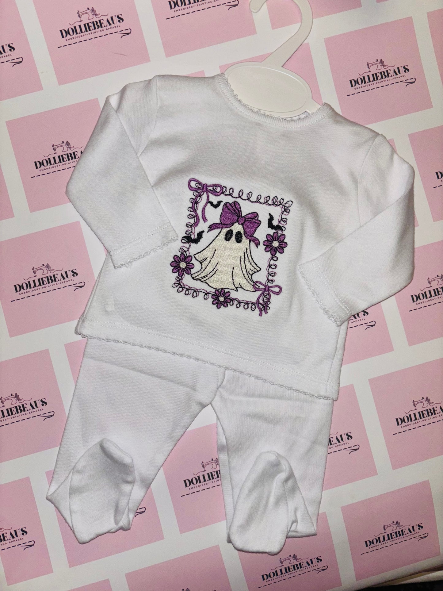 Floral Ghost 2pc set - name can be added