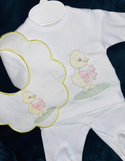 Little Ducking 2pc Set & Handmade Bib
