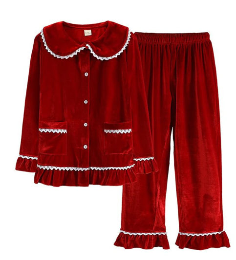 Velour Christmas Womens Evening Pyjamas - PREORDER