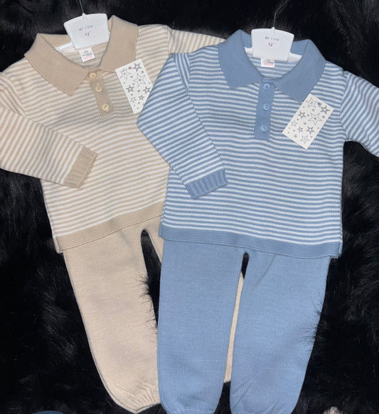Boys Knit 2pc Polo Sets