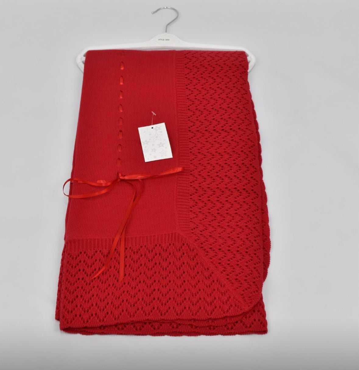 Ribbon Bow Shawl Red - Includes name Personalisation