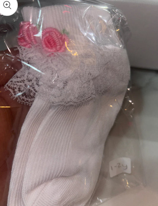 5x Embroidered Rose Socks Bundle