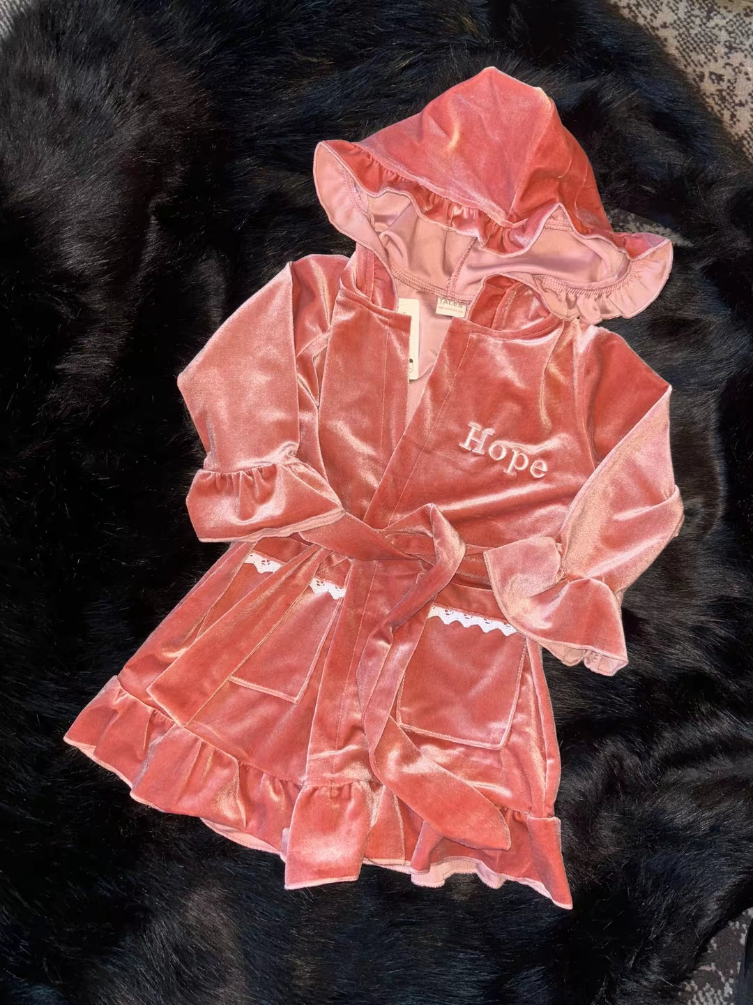 Velour Christmas Girls Evening Dressing Gowns - PREORDER