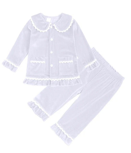 Velour Christmas Girls Evening Pyjamas - PREORDER