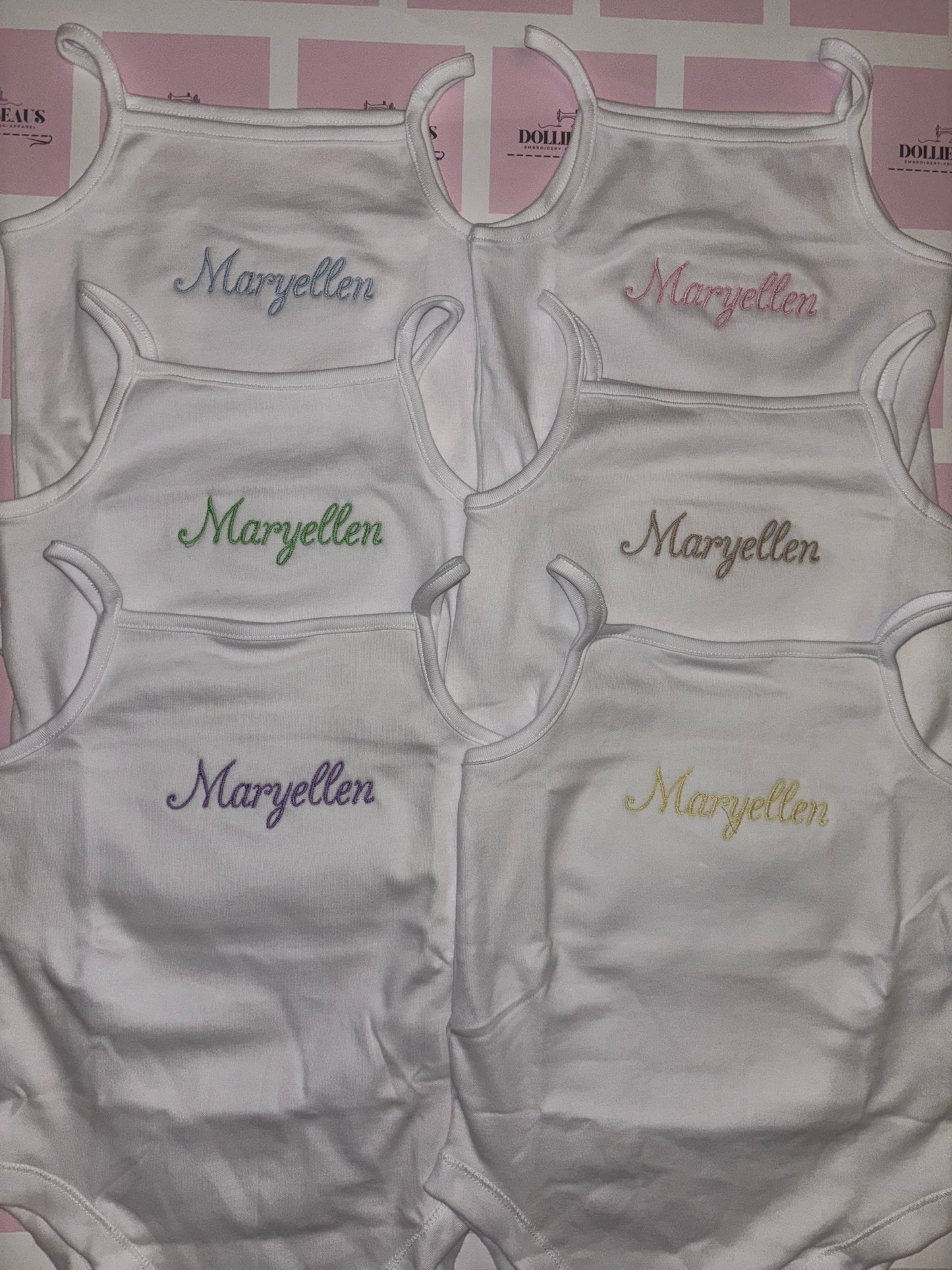 Set of 5 Personalised Name Vests - 4 styles
