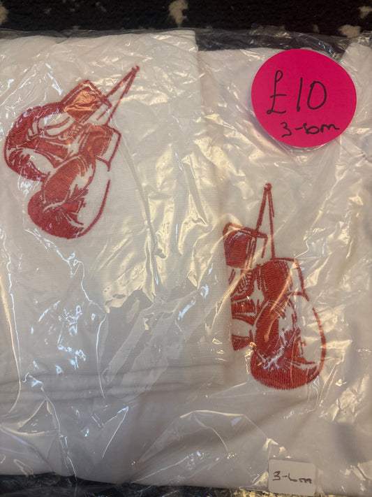 Boxing Gloves Babygrow & Muslin Set size 3-6m