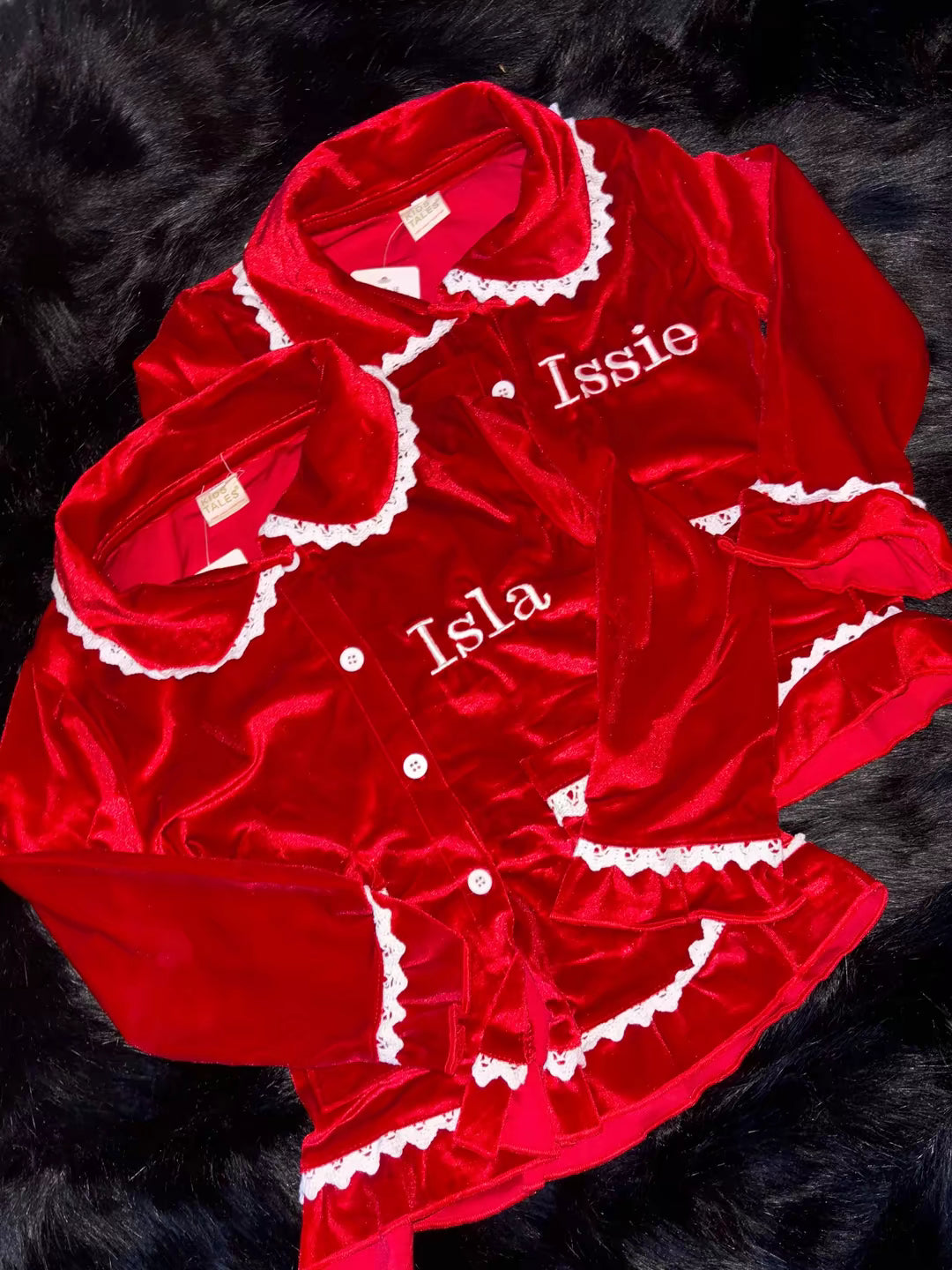 Velour Christmas Girls Evening Pyjamas - PREORDER