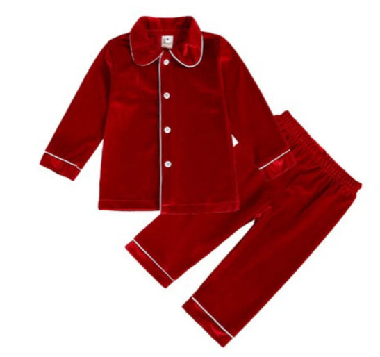 Velour Christmas Boys/Unisex Evening Pyjamas - PREORDER