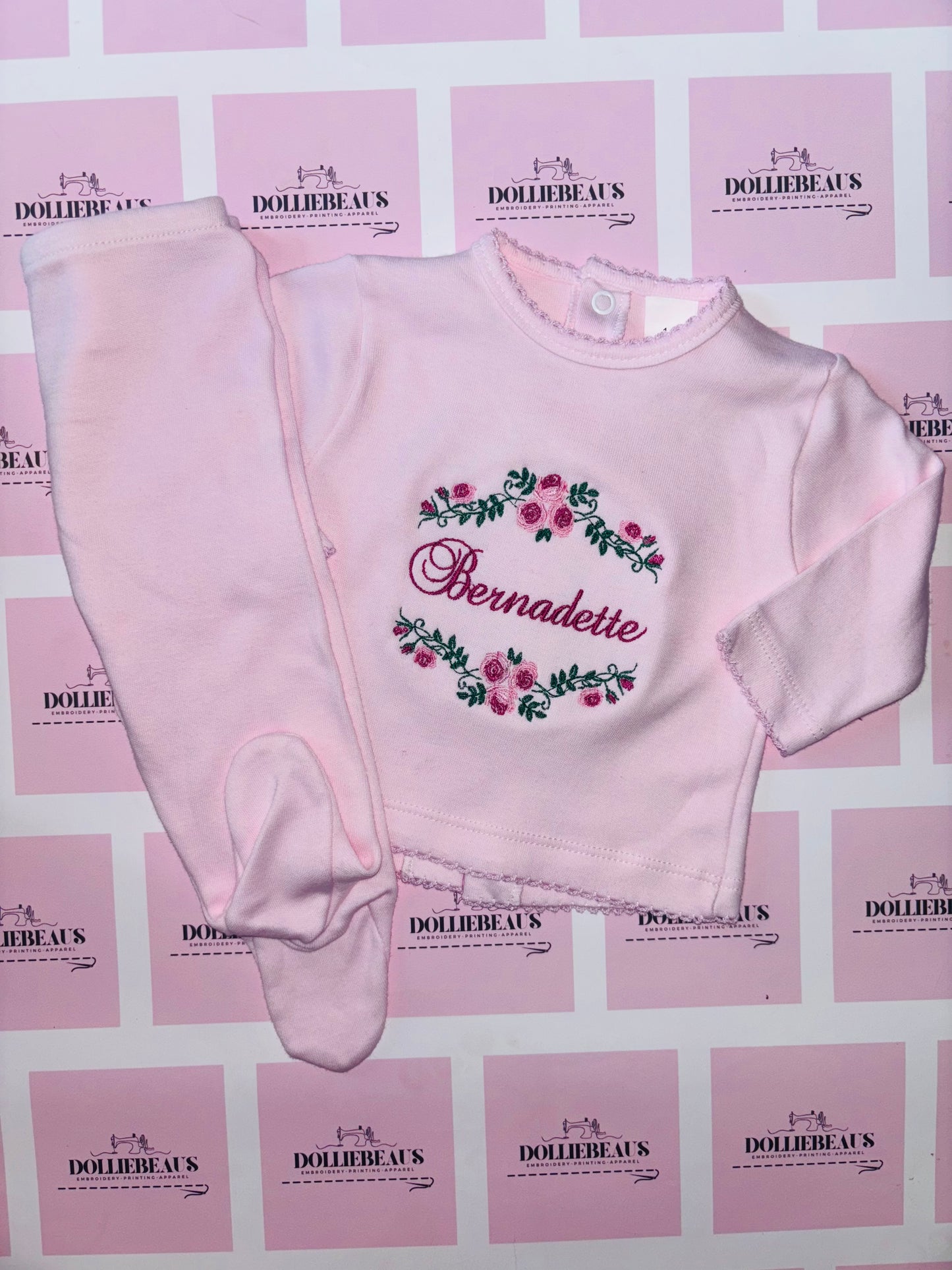 Dollie Beaus Rose Frame Personalised 2pc Set