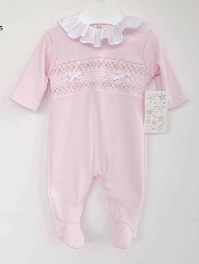 Frill Neck Smock Babygrow