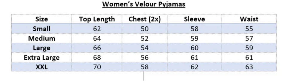 Velour Christmas Womens Evening Pyjamas - PREORDER