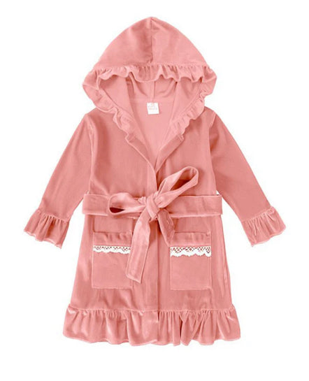 Velour Christmas Girls Evening Dressing Gowns - PREORDER