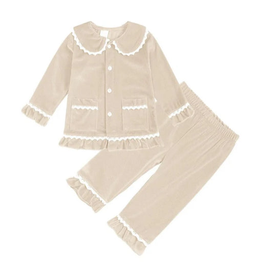 Velour Christmas Girls Evening Pyjamas - PREORDER