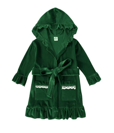 Velour Christmas Girls Evening Dressing Gowns - PREORDER