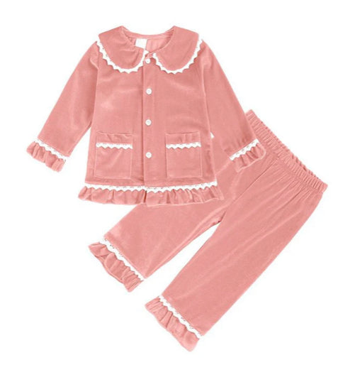 Velour Christmas Girls Evening Pyjamas - PREORDER