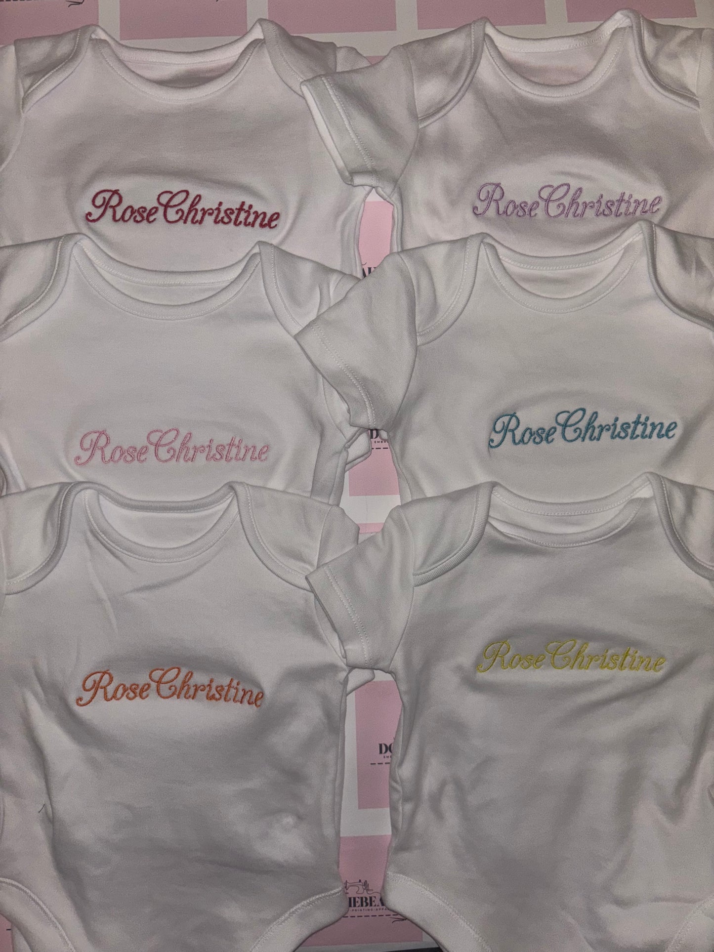 Set of 5 Personalised Name Vests - 4 styles