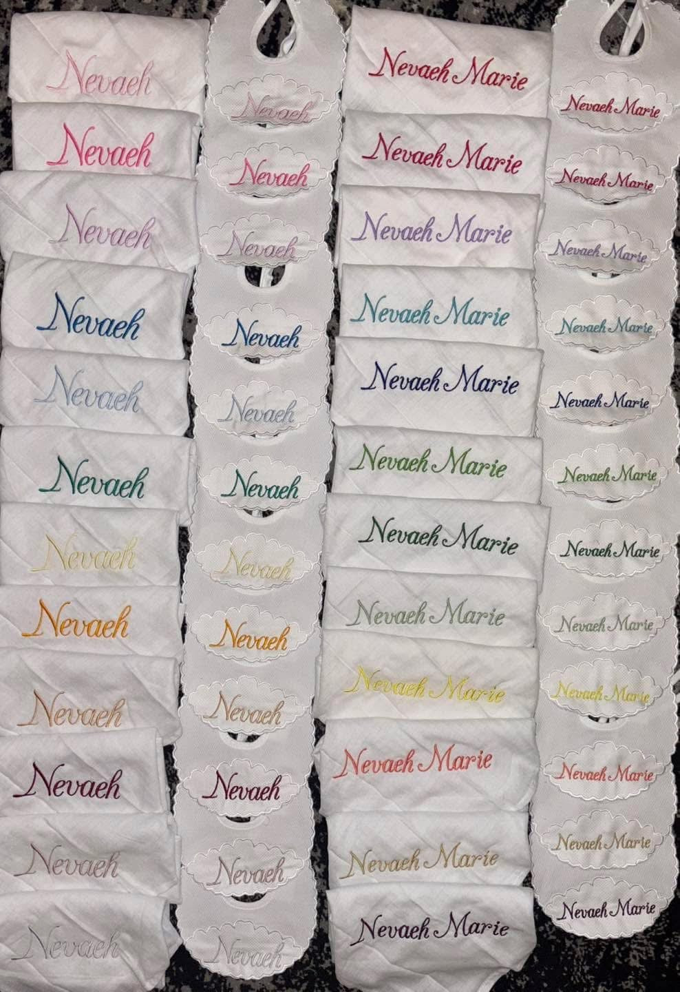 Set of 24 Personalised Bibs & Muslins