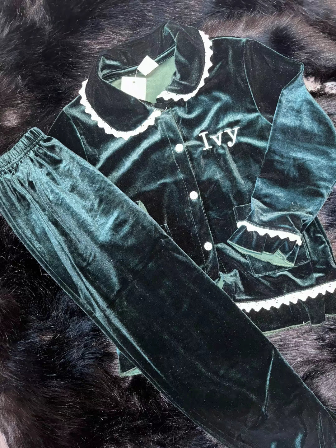 Velour Christmas Girls Evening Pyjamas - PREORDER