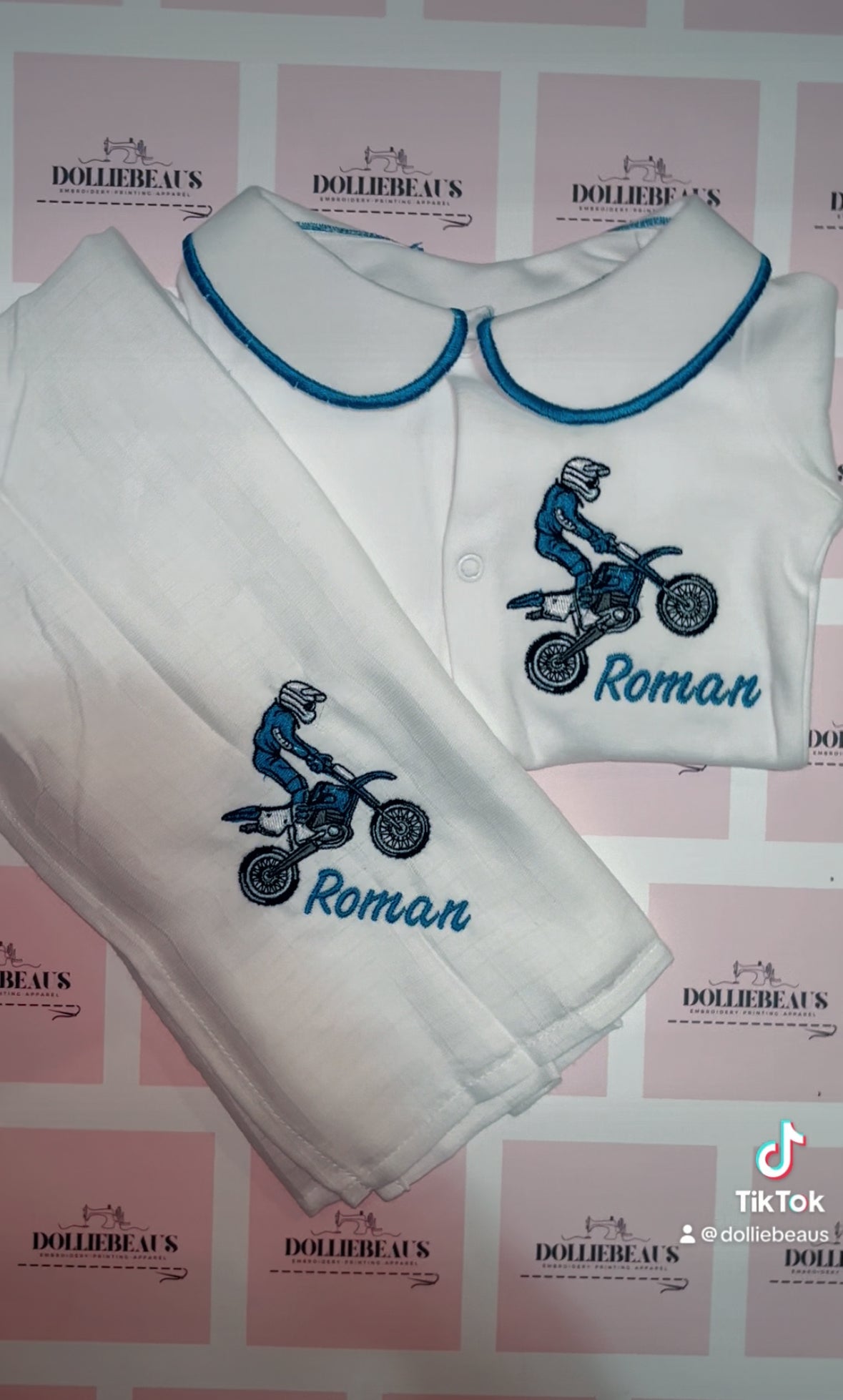 Motocross Collared Babygrow Sets