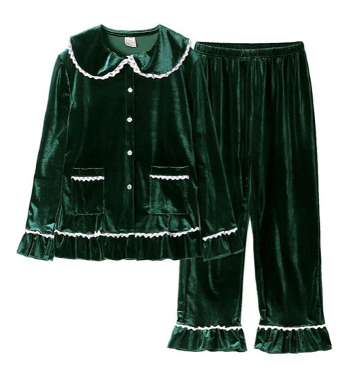 Velour Christmas Womens Evening Pyjamas - PREORDER