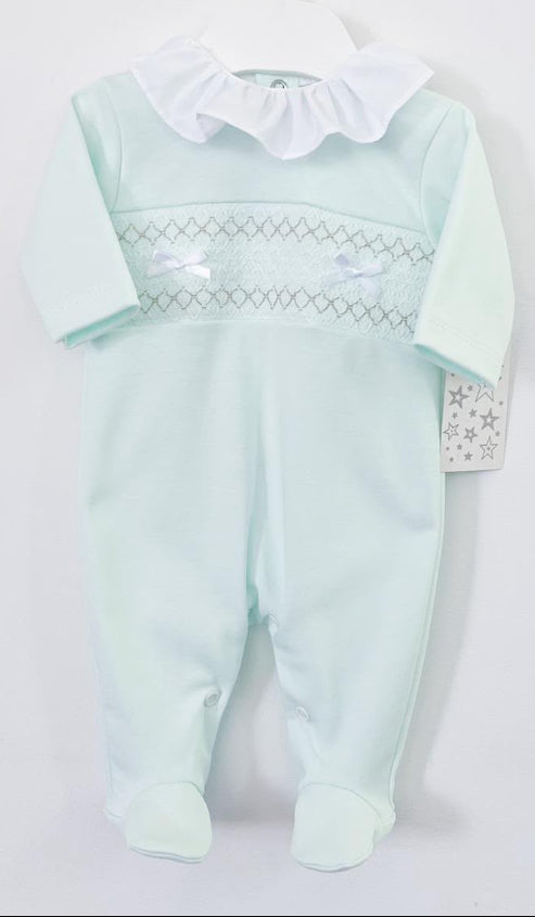 Frill Neck Smock Babygrow