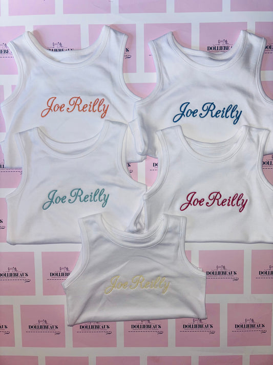 Set of 5 Personalised Name Vests - 4 styles