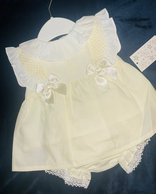Lemon Bow Dress & Knickers