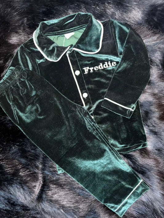Velour Christmas Boys/Unisex Evening Pyjamas - PREORDER